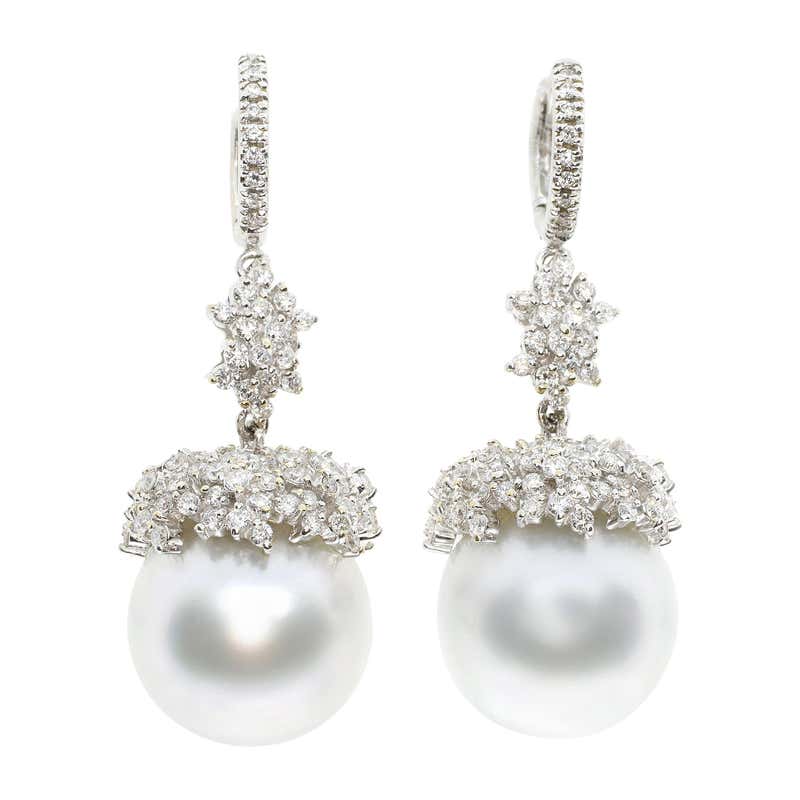 Diamond, Pearl and Antique Drop Earrings - 8,397 For Sale at 1stdibs ...