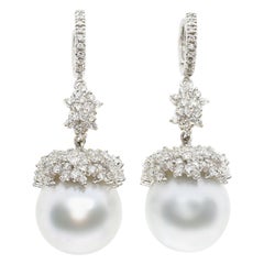 Diamond, Pearl and Antique Drop Earrings - 6,476 For Sale at 1stdibs ...