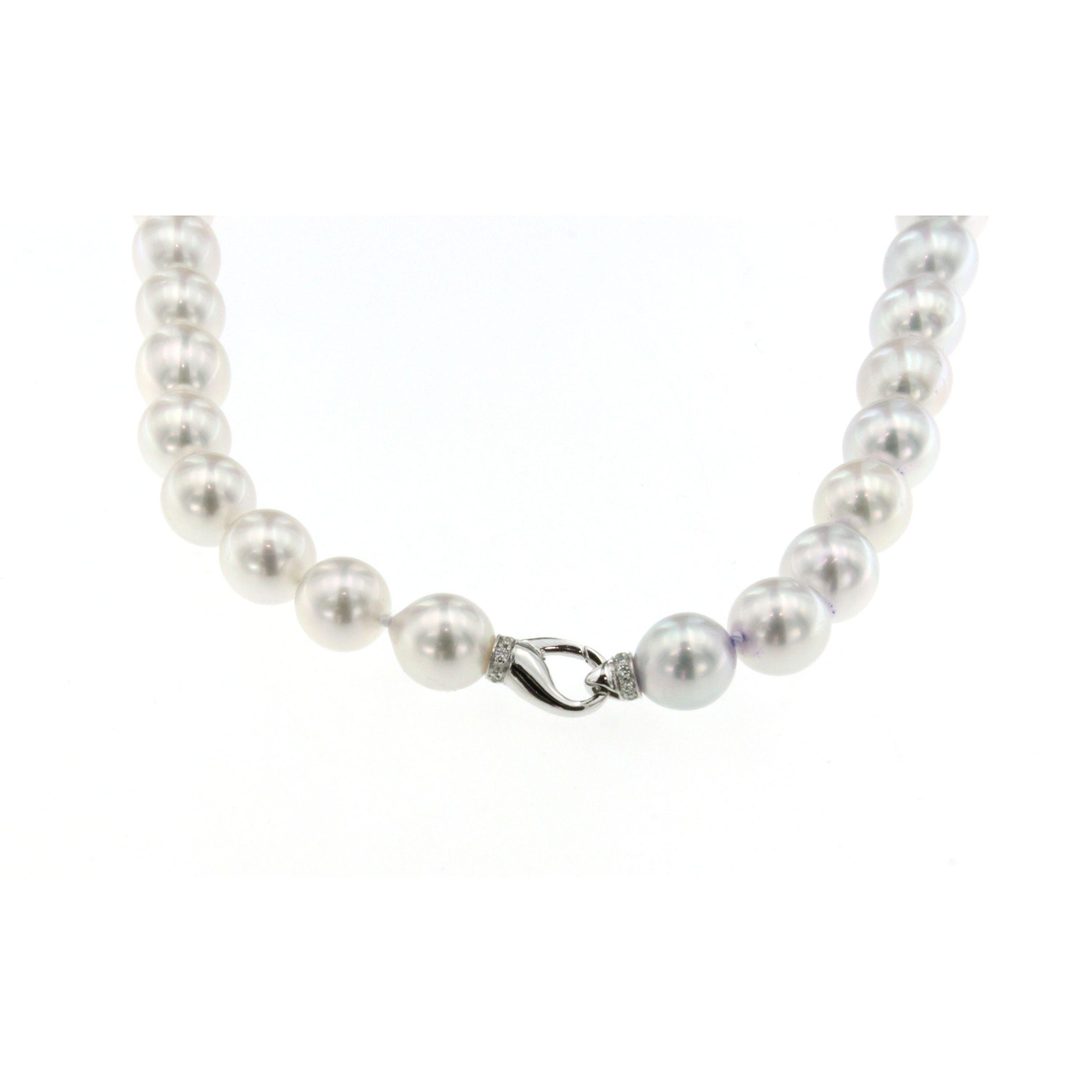 Australian Pearl Diamond Necklace In Excellent Condition In Napoli, Italy