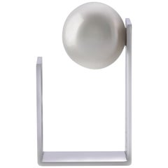 Australian Pearl White Gold minimalist sculptural architectural Ring