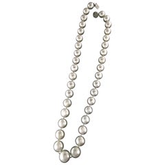 Australian Pearls 18 Karat White Gold Clasp Diamonds Strand Rope Necklace
