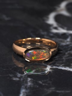 Australian Precious Opal Yellow Gold Ring