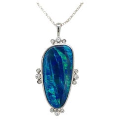 Australian Premium Quality Opal 14.50ct Pendant Set in Sterling Silver