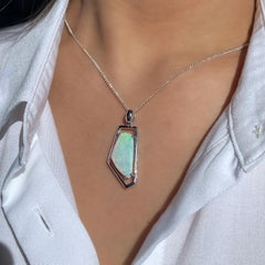 Australian Natural Untreated 4.78ct Boulder Opal Pendant in Sterling Silver