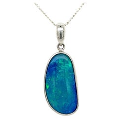 Australian Premium Quality Opal Doublet Pendant in Sterling Silver