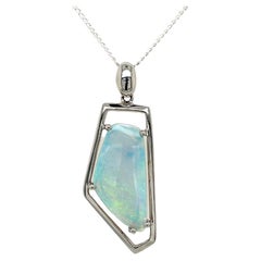 Australian Natural Untreated 4.78ct Boulder Opal Pendant in Sterling Silver