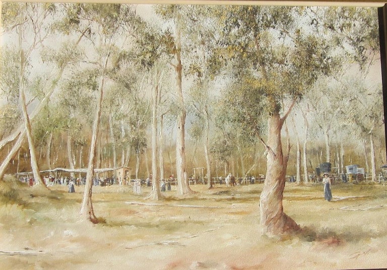 Australian Raceday Oil Painting at 1stDibs