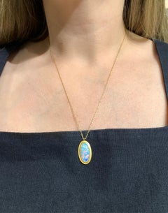 Australian Rainbow Crystal Opal Gold One of a Kind Drop Necklace, Talkative 2024