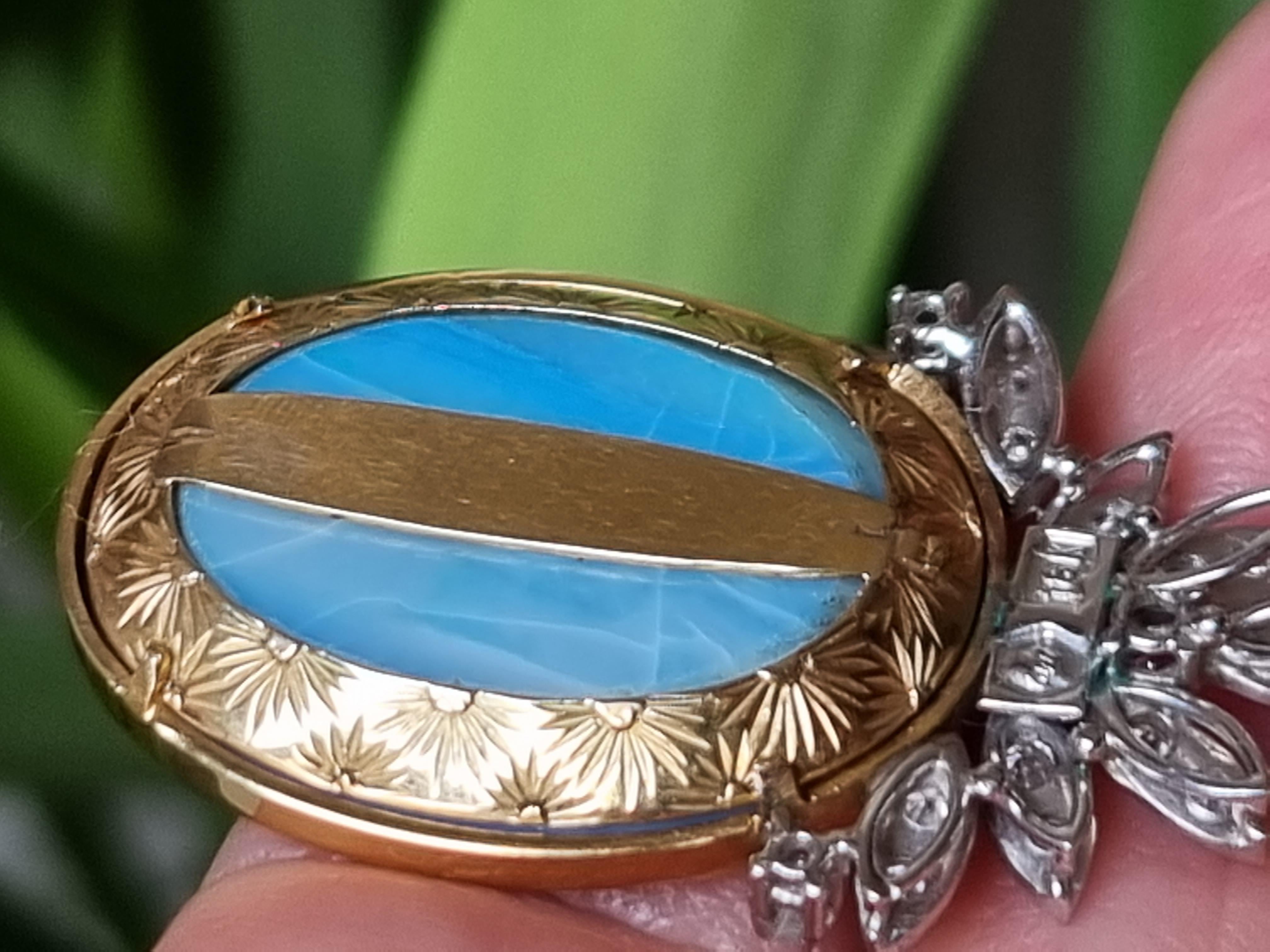 Australian´s Lightning Ridge Dark Solid Opal and Diamond Pendant For Sale 5