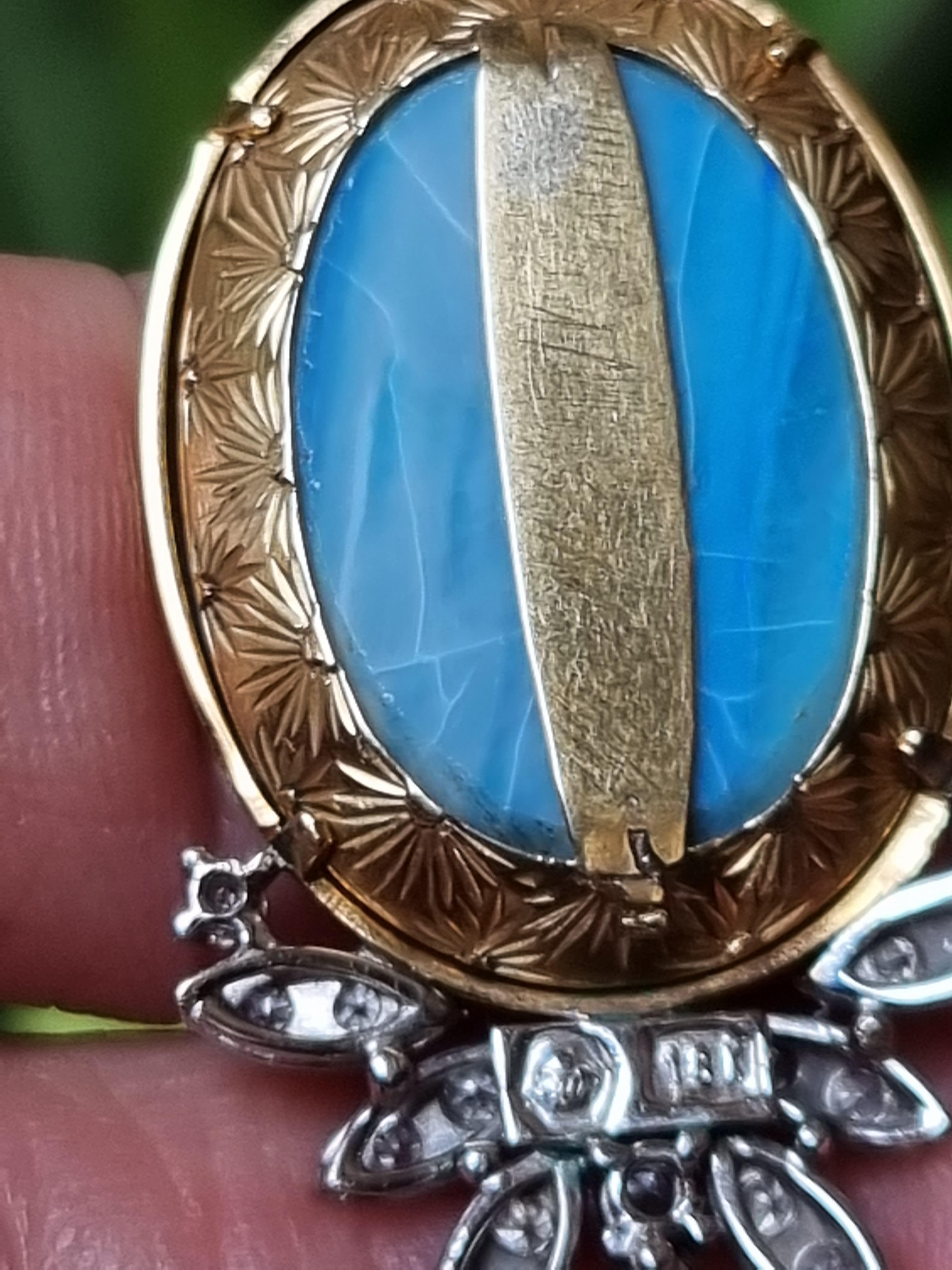 Australian´s Lightning Ridge Dark Solid Opal and Diamond Pendant For Sale 6