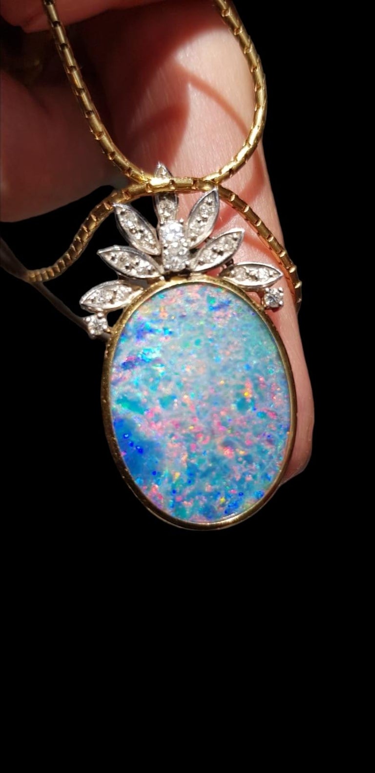 Pendentif orchidée vintage risis singapour plaqué or 22 carats