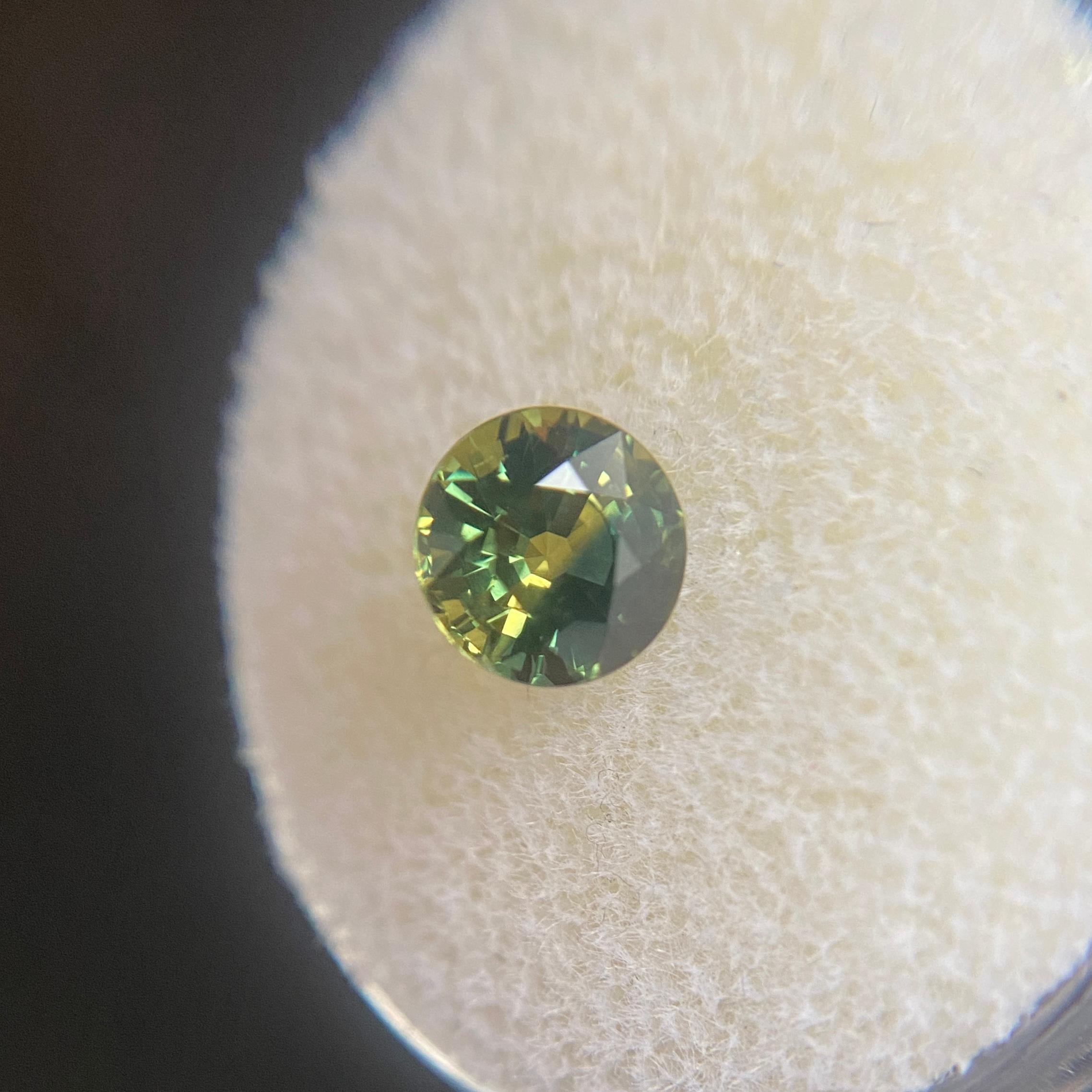 Pear Cut Australian Sapphire 1.32 Carat Unique Bi Color Green Yellow Round Cut Loose Gem