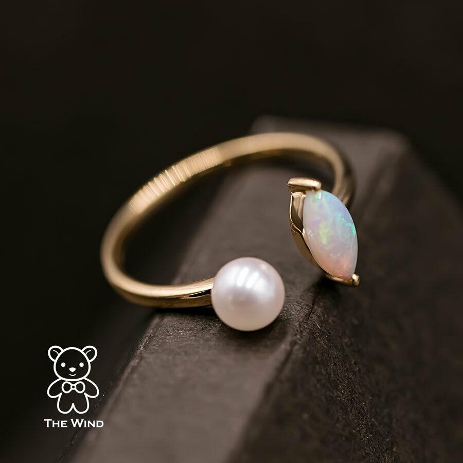 Minimalist Australian Solid Opal with Akoya Pearl Open Adjustable Ring 18K Yellow Gold.


Free Domestic USPS First Class Shipping! Free Gift Bag or Box with every order!

Opal—the queen of gemstones, is one of the most beautiful gemstones in the