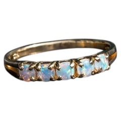 Eternity Australian Solid Opal Ehering 14K Gelbgold