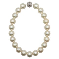 Australian South Sea Pearl and Diamond Clasp Necklace