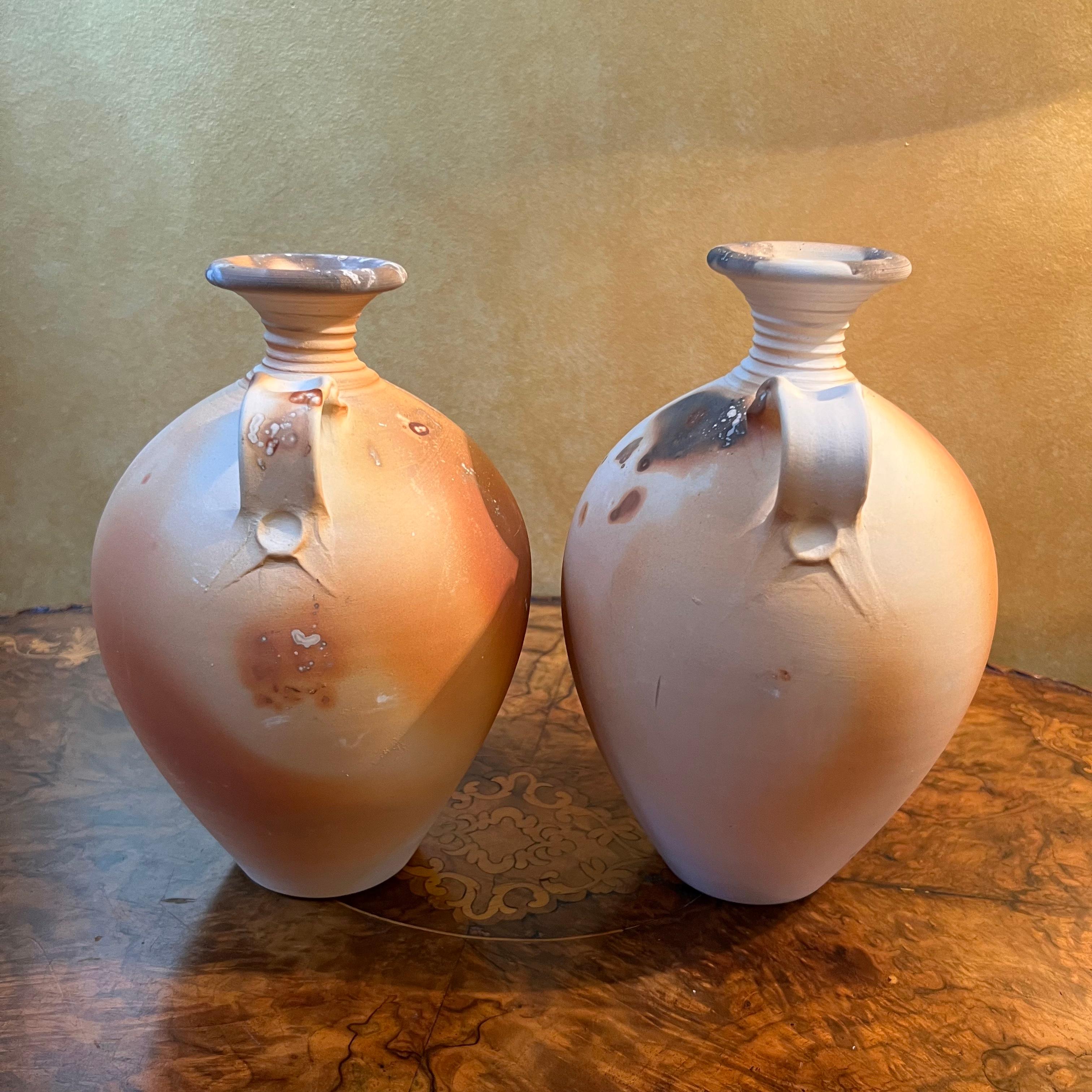 Australian Studio Pottery Vase Pair by Rod Pedler For Sale 1