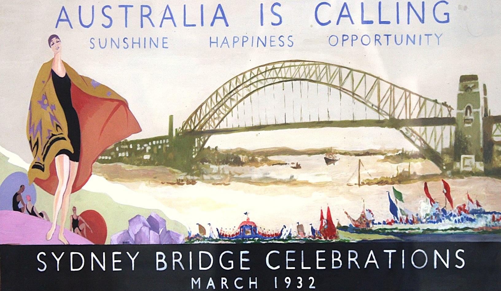 Australian Sydney Harbour Bridge design  Painting 1932 For Sale 5