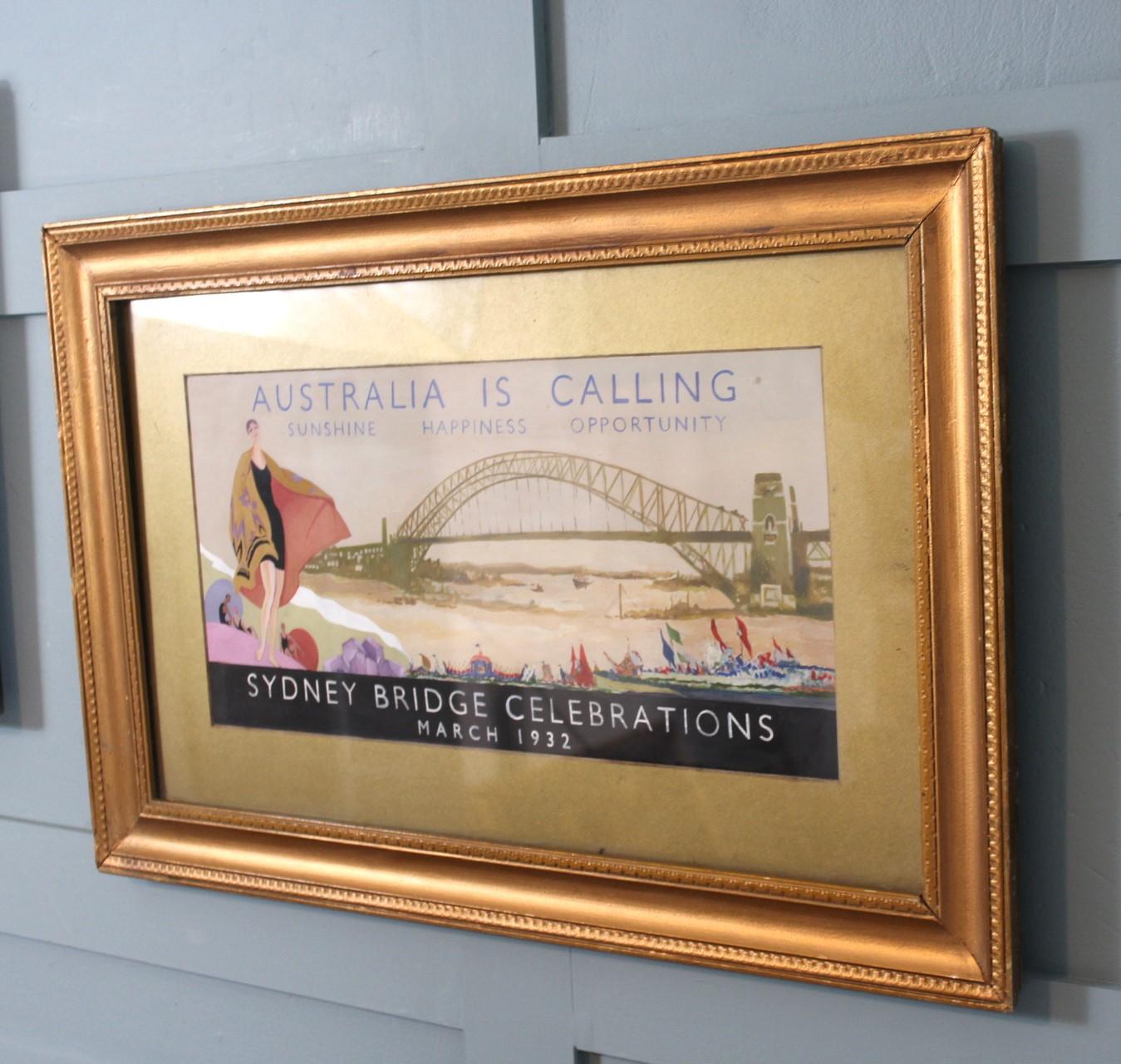 Mid-20th Century Australian Sydney Harbour Bridge design  Painting 1932 For Sale