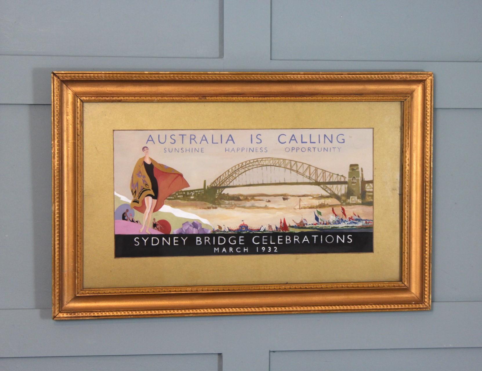 Australian Sydney Harbour Bridge design  Painting 1932 For Sale 1