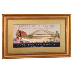 Vintage Australian Sydney Harbour Bridge design  Painting 1932