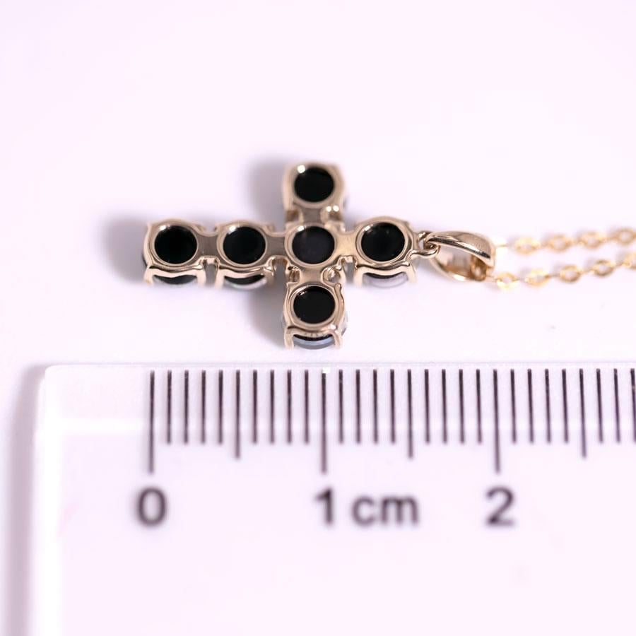 Australian Triplet Opal Cross Pendant Necklace 14K Yellow Gold In New Condition For Sale In Suwanee, GA