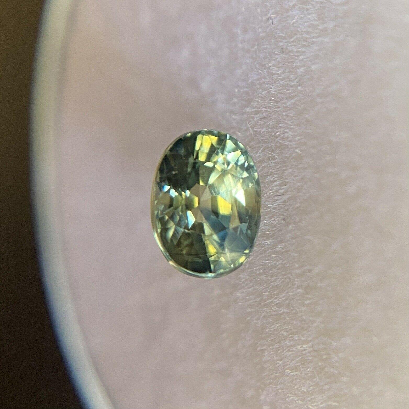 Australian Untreated Blue Green Yellow 0.69ct Parti Colour Sapphire Oval 1