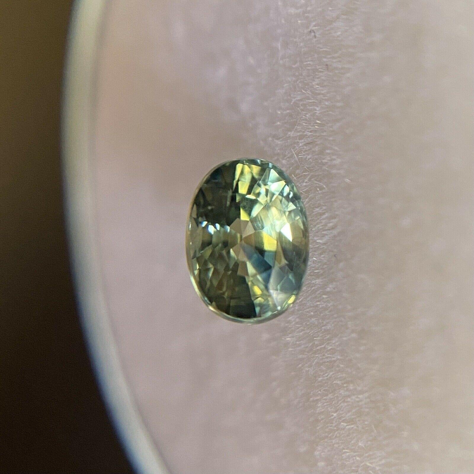 Australian Untreated Blue Green Yellow 0.69ct Parti Colour Sapphire Oval 2