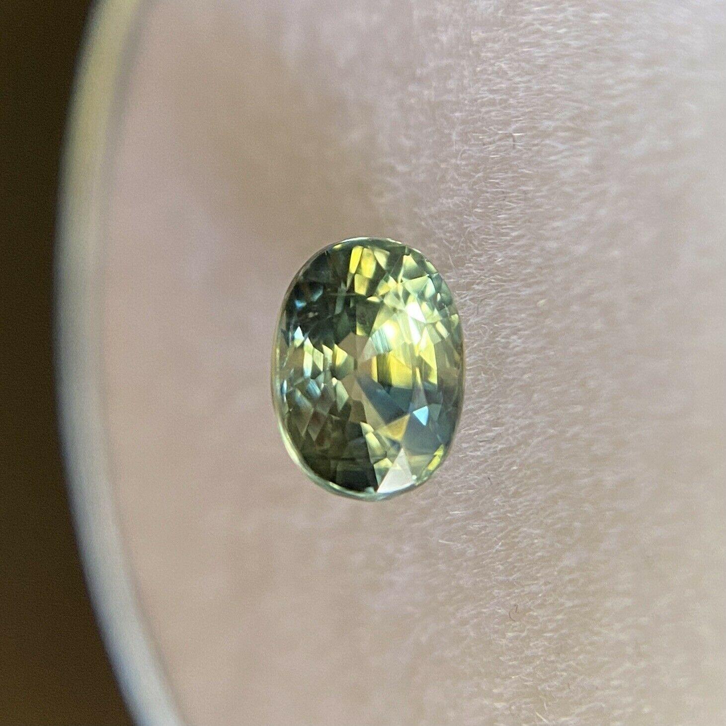 Australian Untreated Blue Green Yellow 0.69ct Parti Colour Sapphire Oval 3