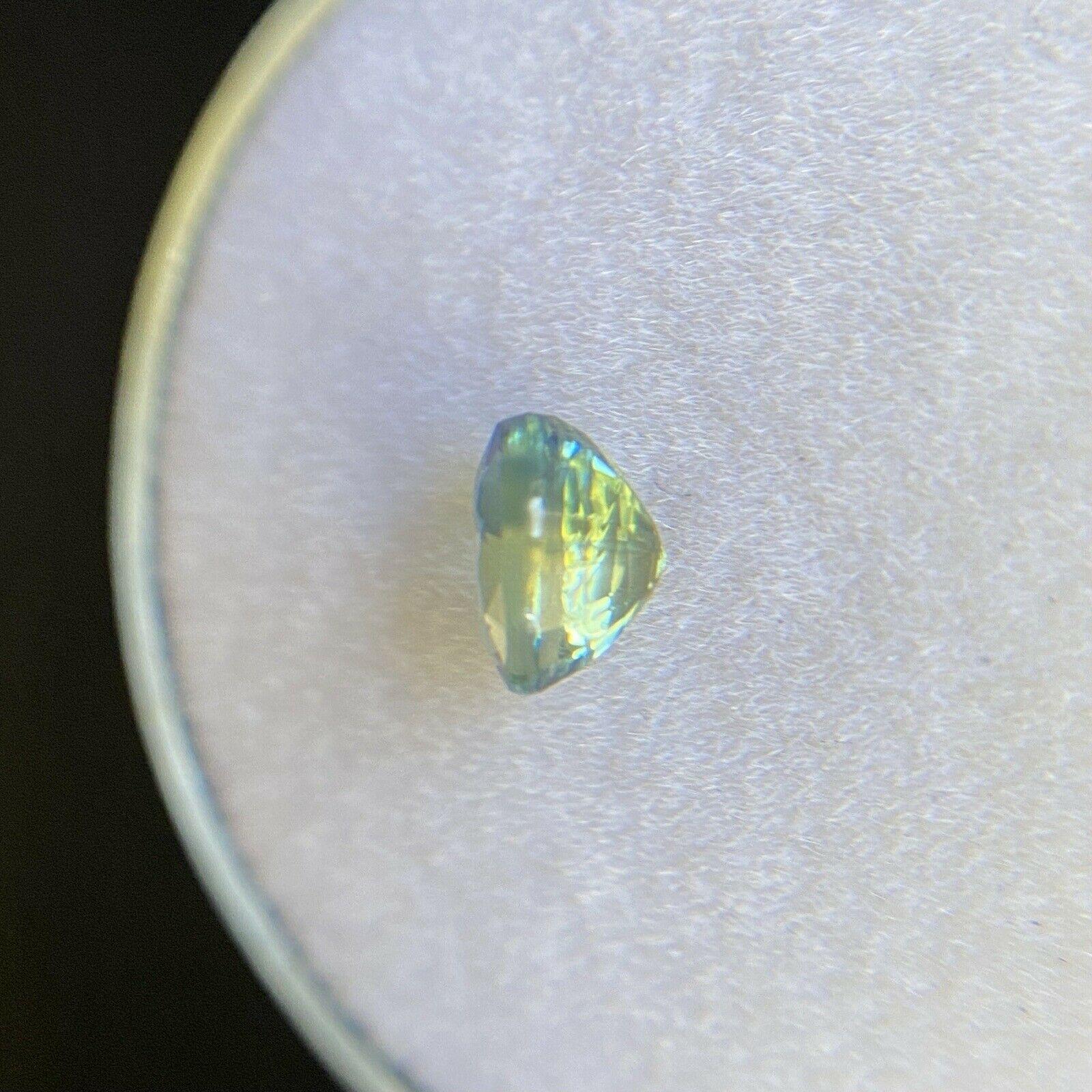 Australian Untreated Blue Green Yellow 0.69ct Parti Colour Sapphire Oval 4