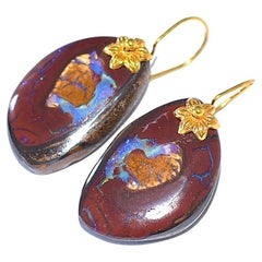 Australian Yowah Boulder Opal in 18K Solid Yellow Gold