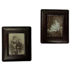 Austria art nouveau picture frame made of leather