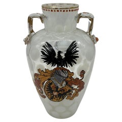 Austria Glass Vase with Viennese Coat of Arms Around 1890
