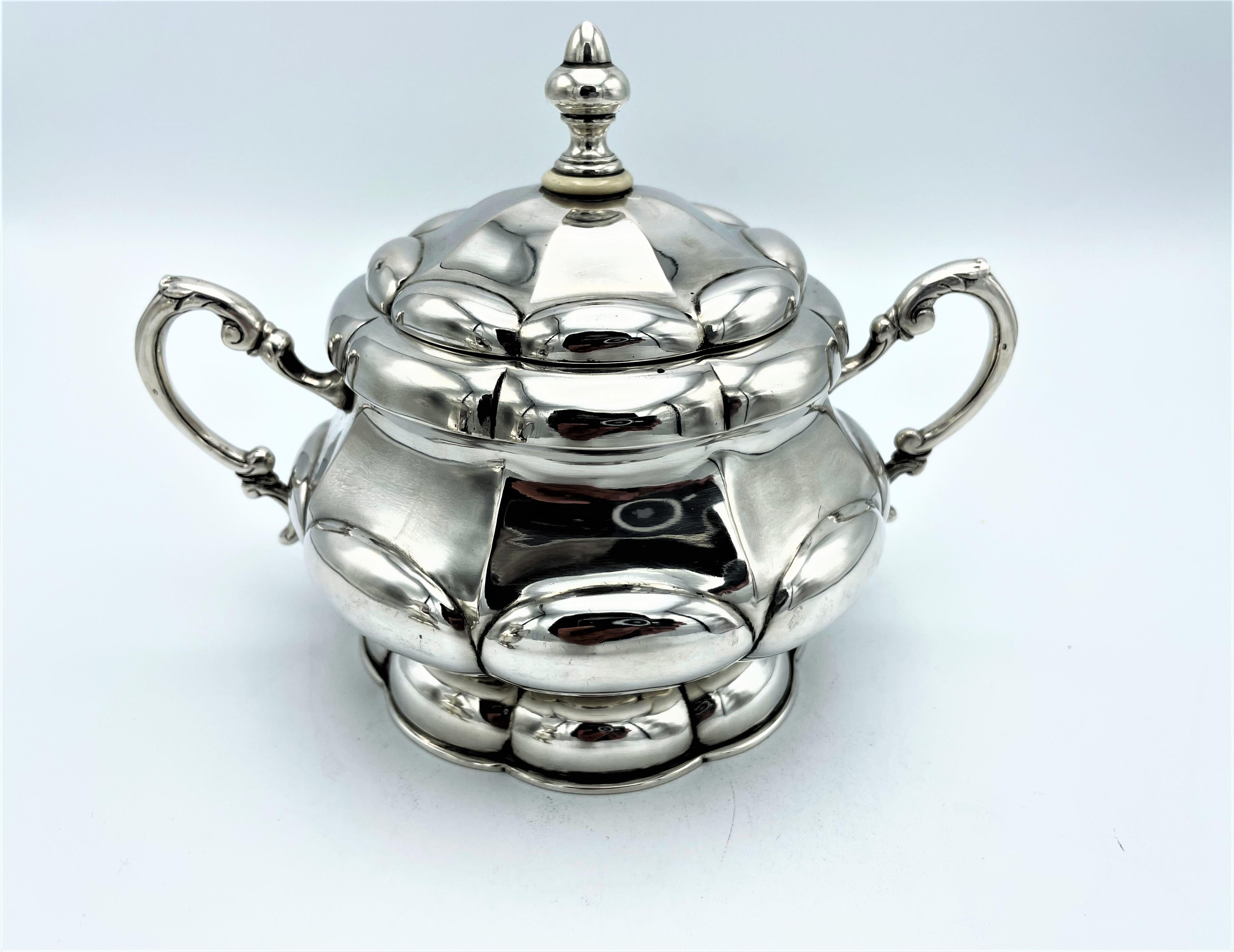 Austria-Hungary sterling silver 5 parts coffee service with tray, 1870s - 1920s For Sale 4