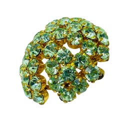 AUSTRIA signed vintage gold tone rhinestone designer brooch