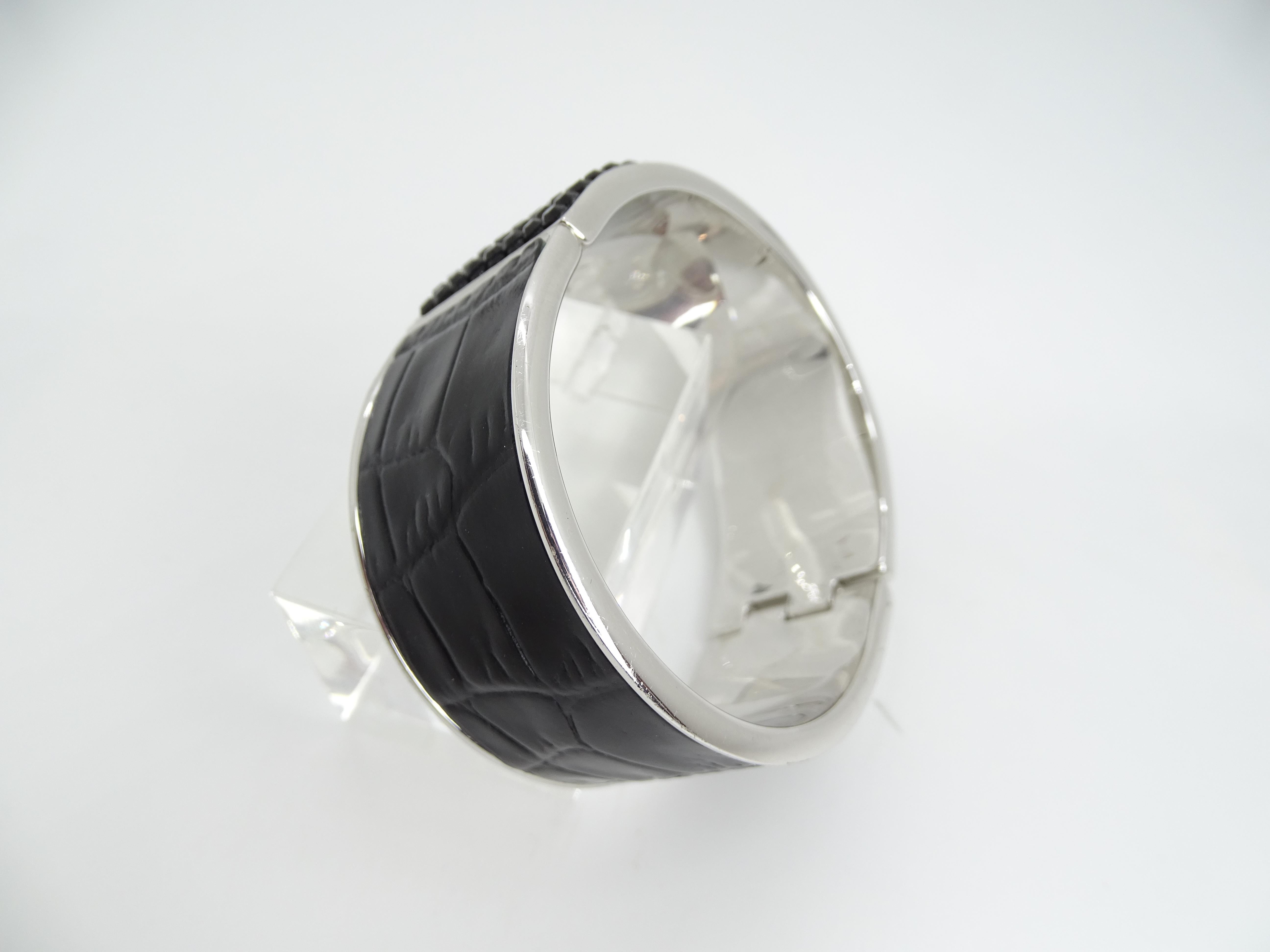 Österreich Swarovski-Armband, Leder, Swarovski-Kristalle und Stahl, Swarovski-Kristalle im Angebot 5