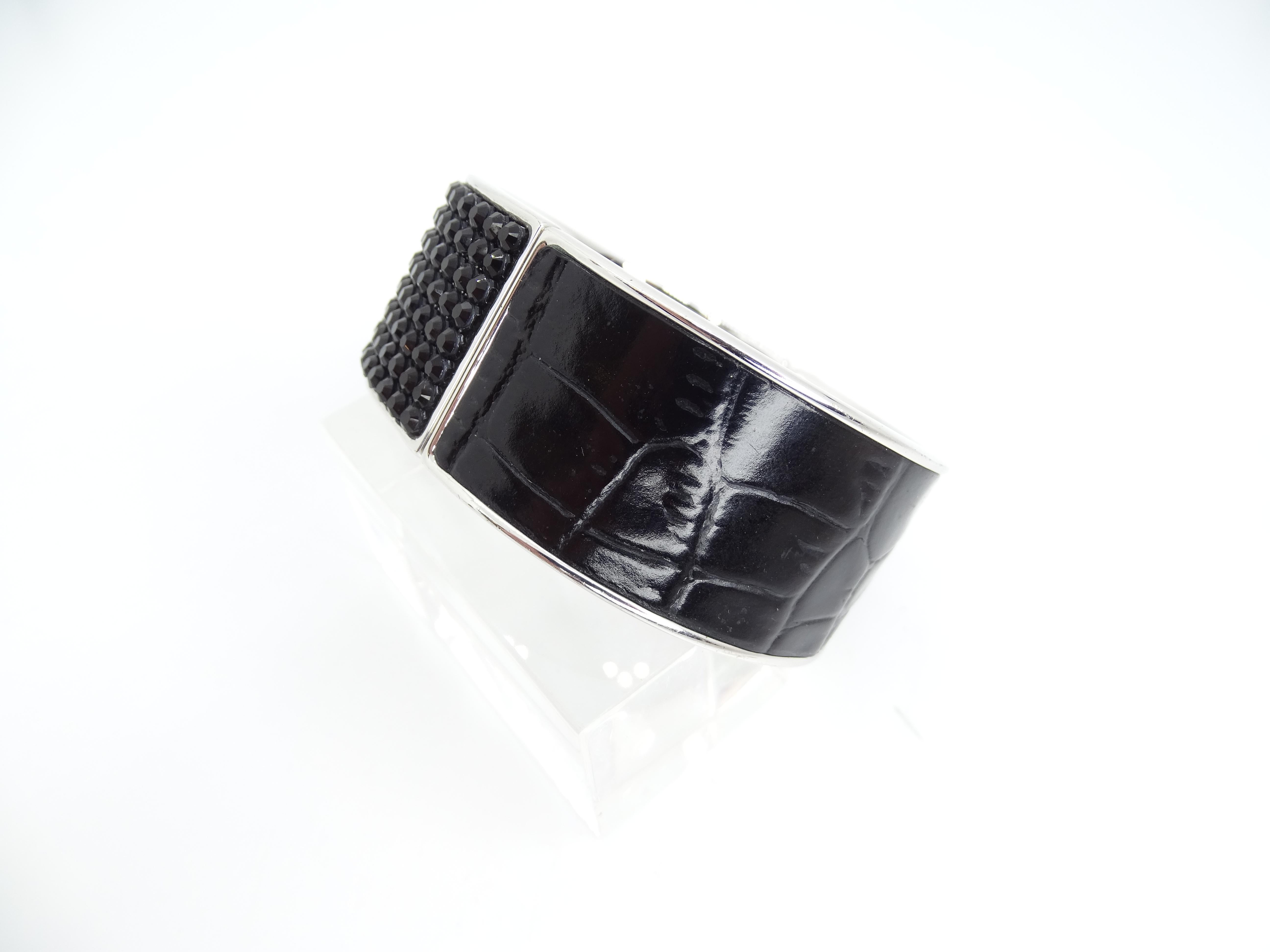 Österreich Swarovski-Armband, Leder, Swarovski-Kristalle und Stahl, Swarovski-Kristalle im Angebot 7
