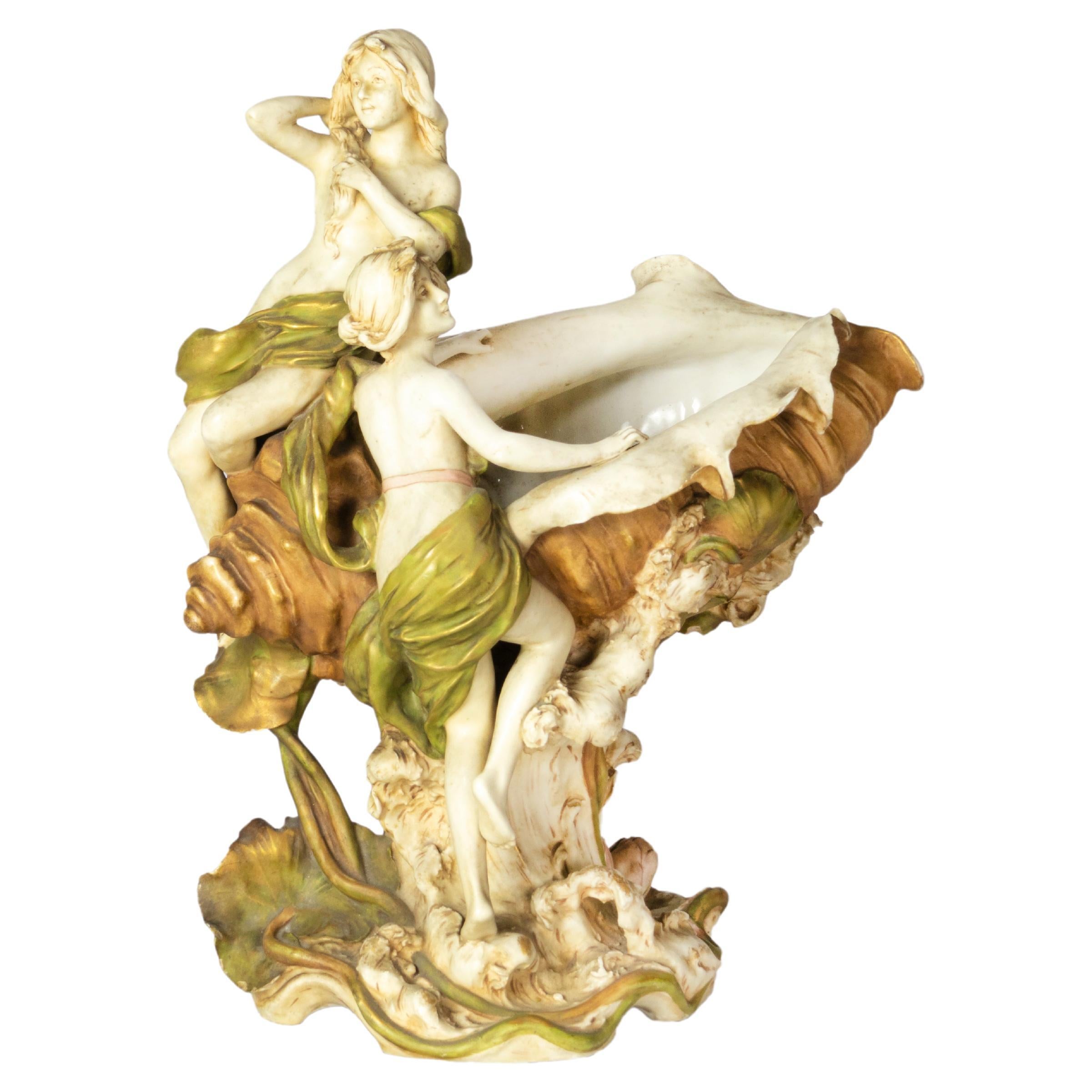 Austria Vase conch shell by Royal Duxer Scessesion, 1900 For Sale