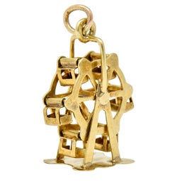 Austrian 14 Karat Gold Ferris Wheel Charm Circa 1920s