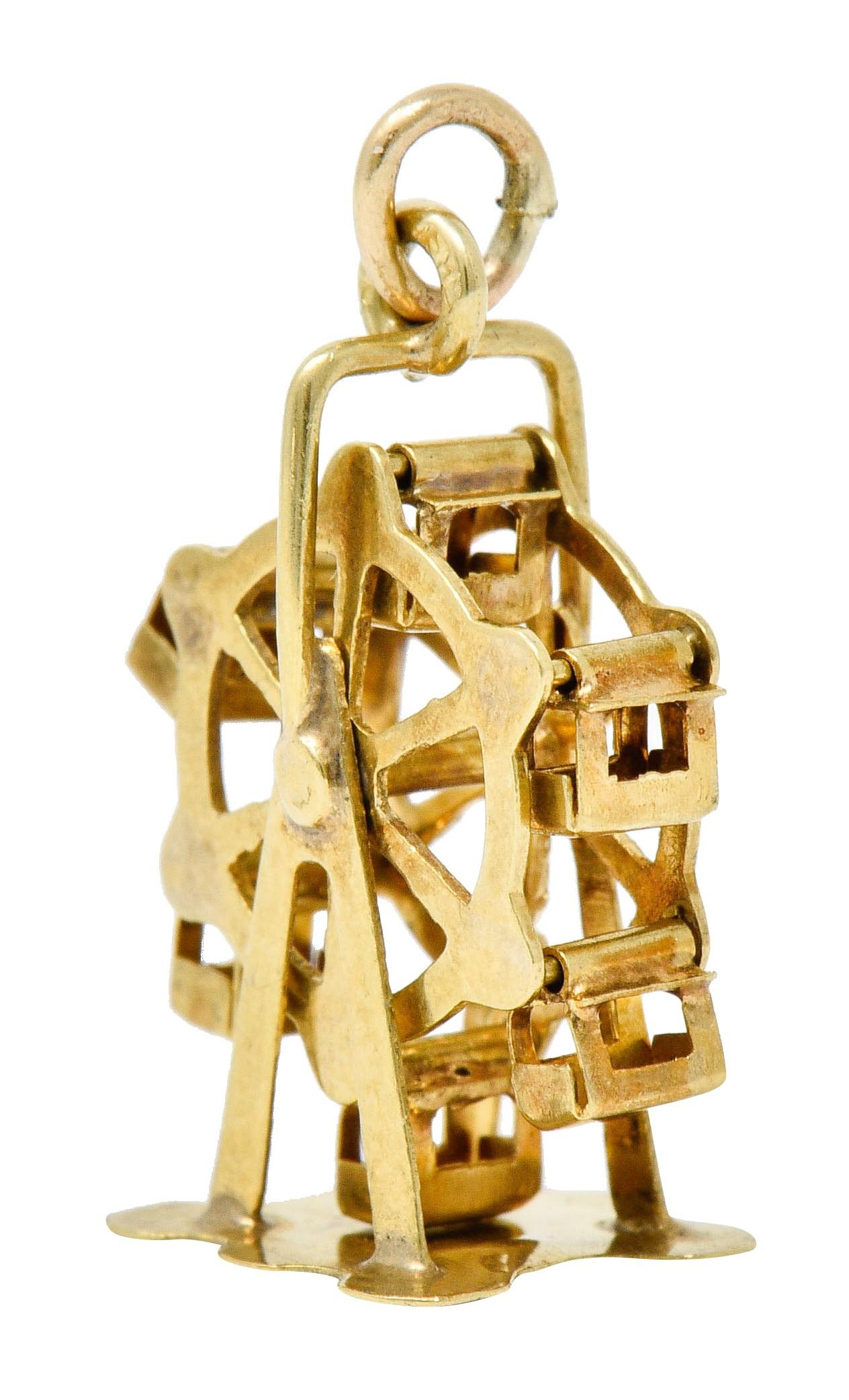 vintage gold ferriswheel charm from austria