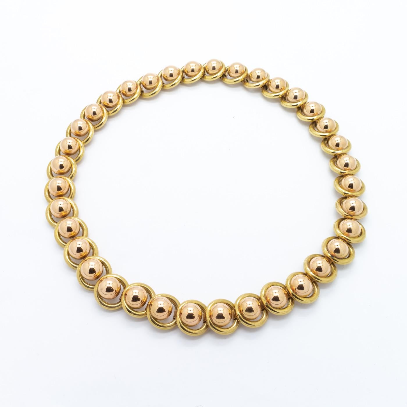 Austrian 18 Carat Gold Ball and Circle Necklace 1