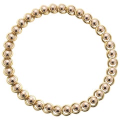 Austrian 18 Carat Gold Ball and Circle Necklace