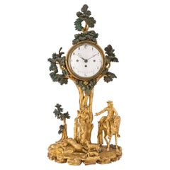 Austrian 18th Century Giltwood and Polychrome Clock