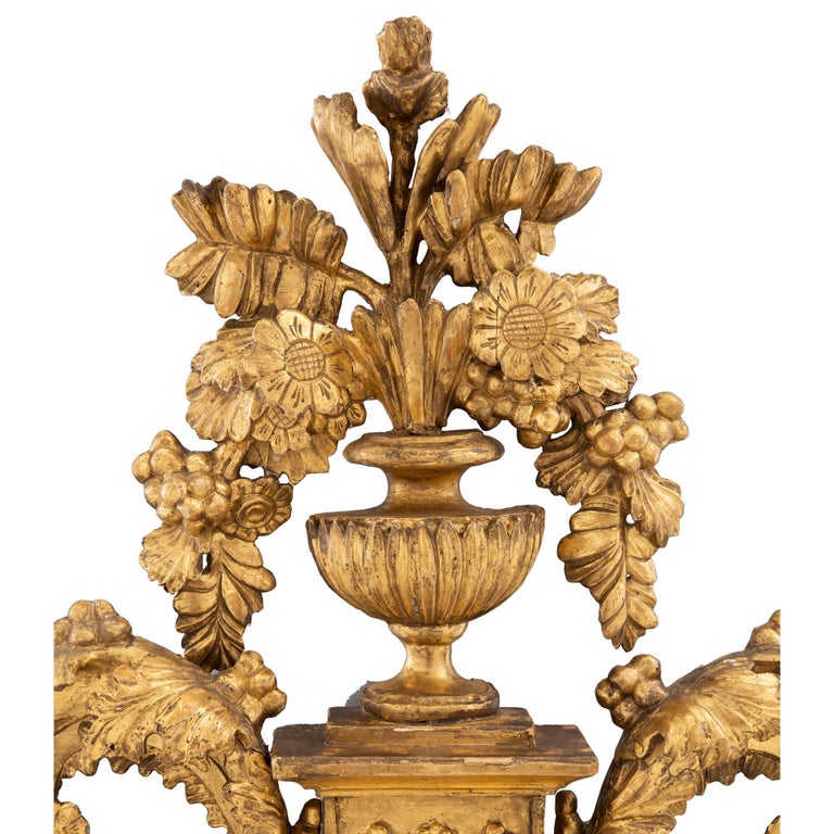 Austrian 18th Century Louis XVI Period Giltwood Cartel Blind Man’s Clock For Sale at 1stDibs