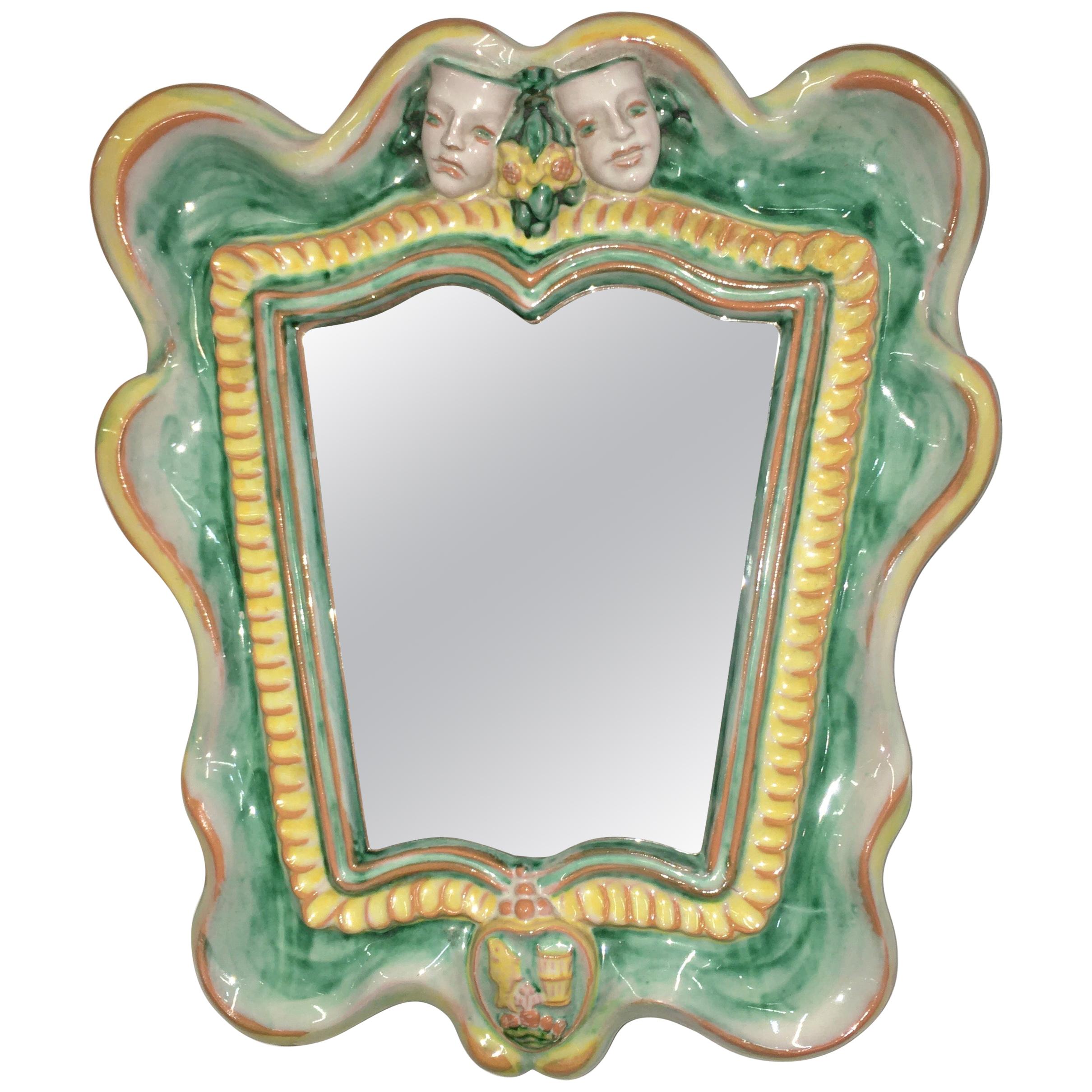 Austrian 1930s Art Deco Mirror by Gmundner Keramik