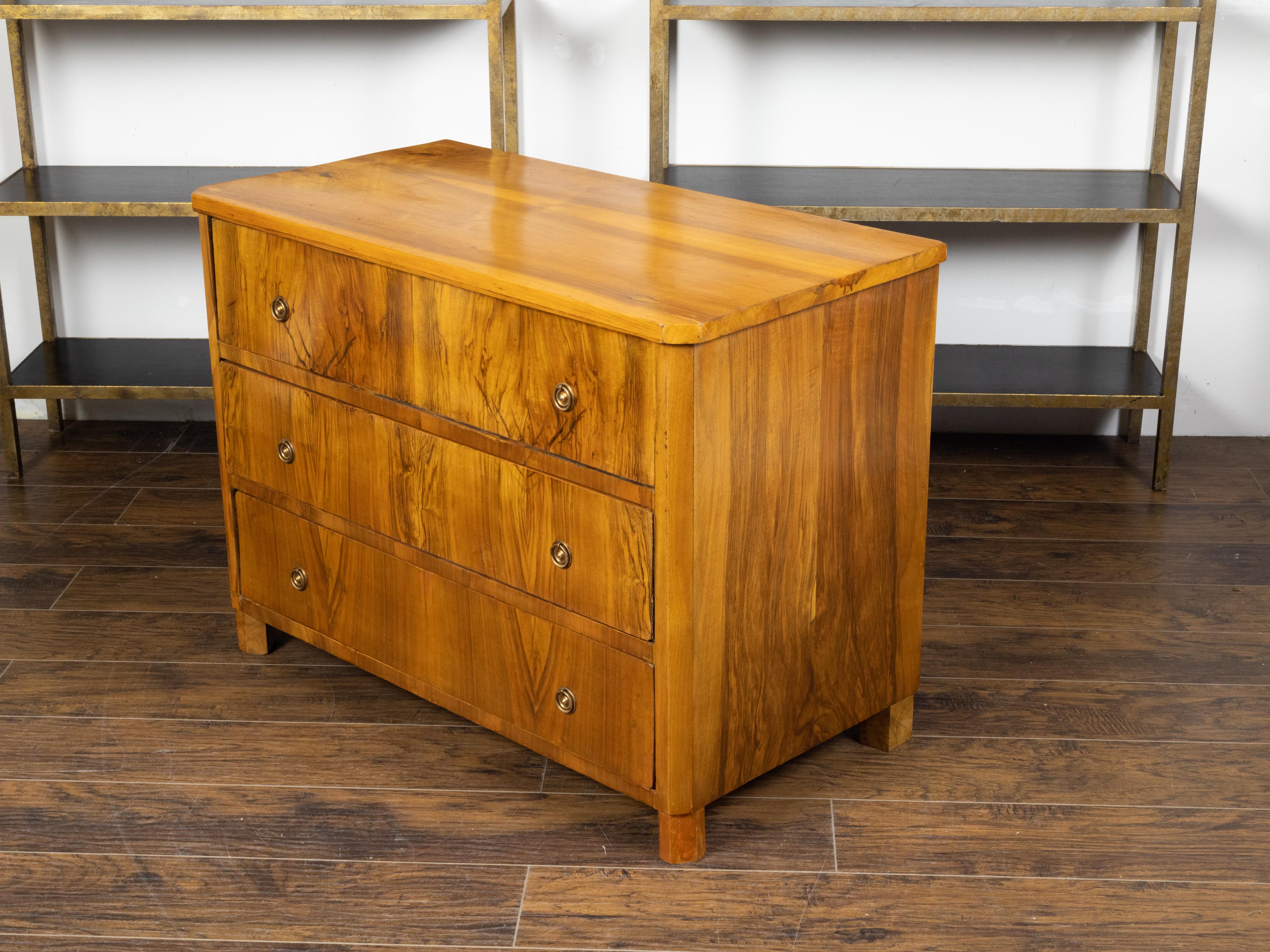 Austrian 19th Century Biedermeier Commode with Three Butterfly Veneered Drawers For Sale 8