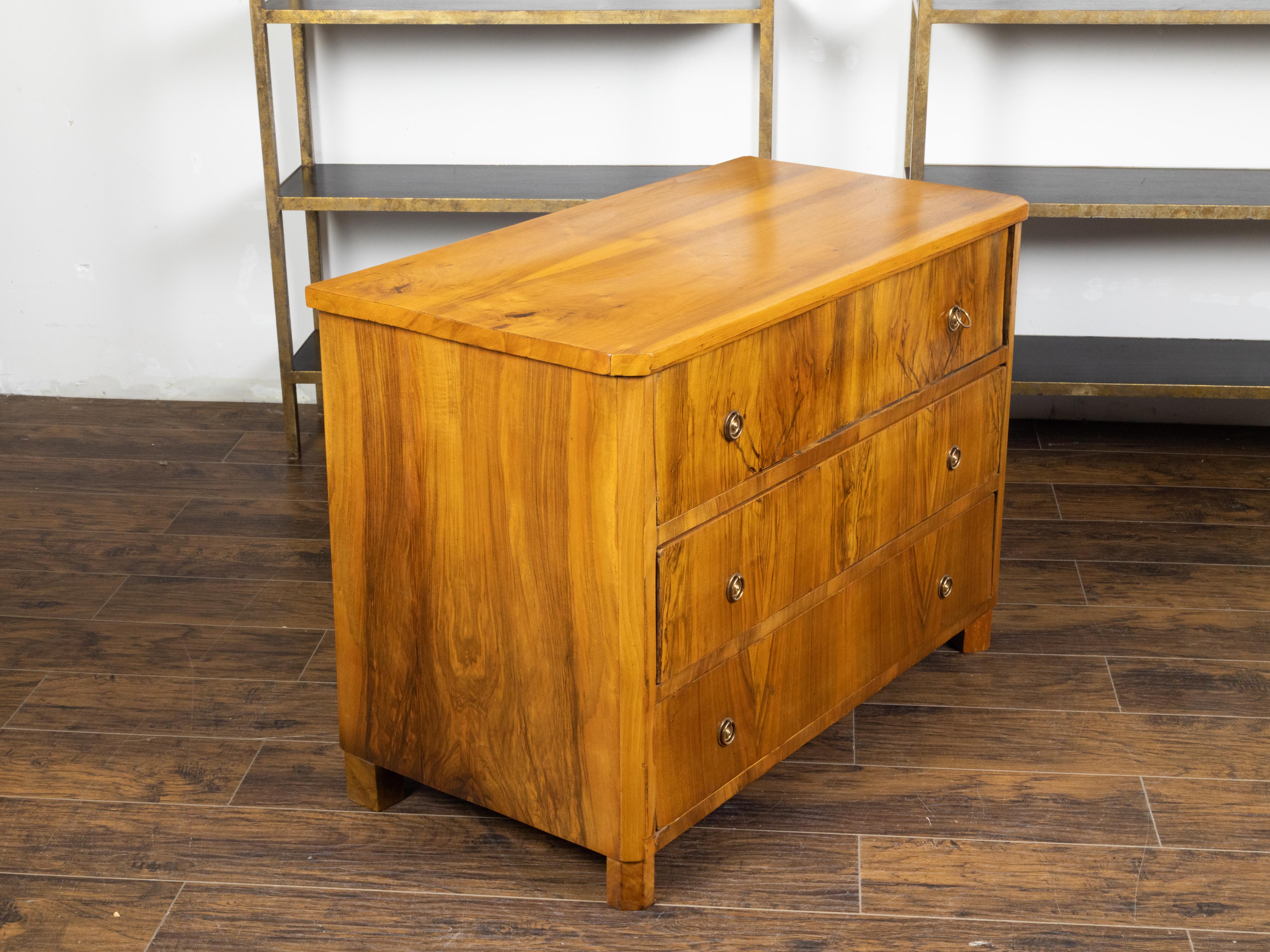 Austrian 19th Century Biedermeier Commode with Three Butterfly Veneered Drawers For Sale 4