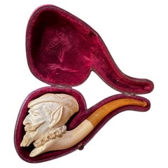 Austrian 19th Century Carved Meerschaum Pipe Depicting Mephistopheles