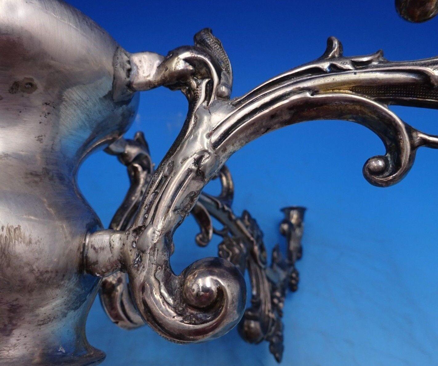 Austrian .800 Silver Candelabra / Epergne 3D Man with Axe 87.9 ozt Vienna #6492 For Sale 4