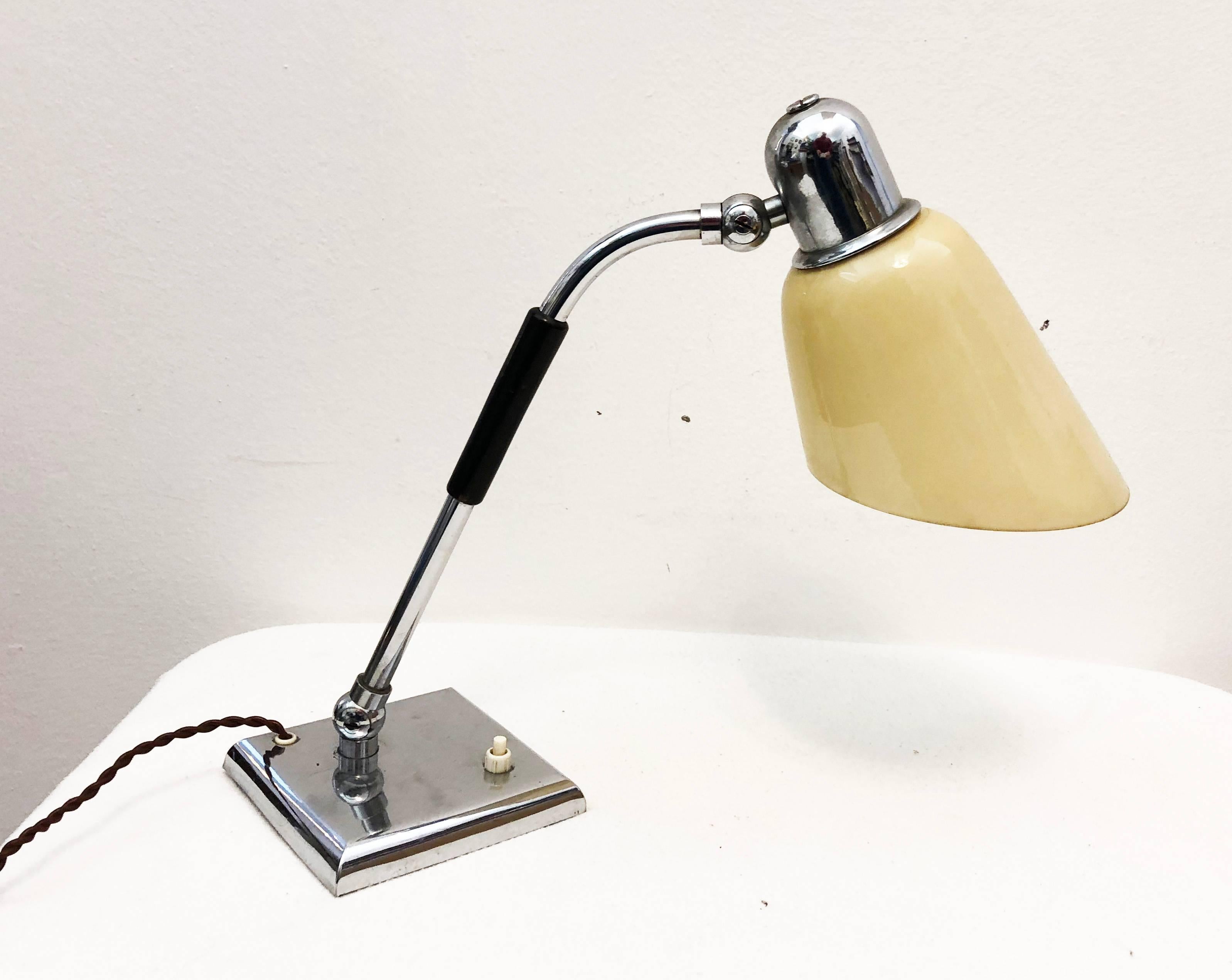 Brass Austrian Adjustable Art Deco Table or Desk Lamp