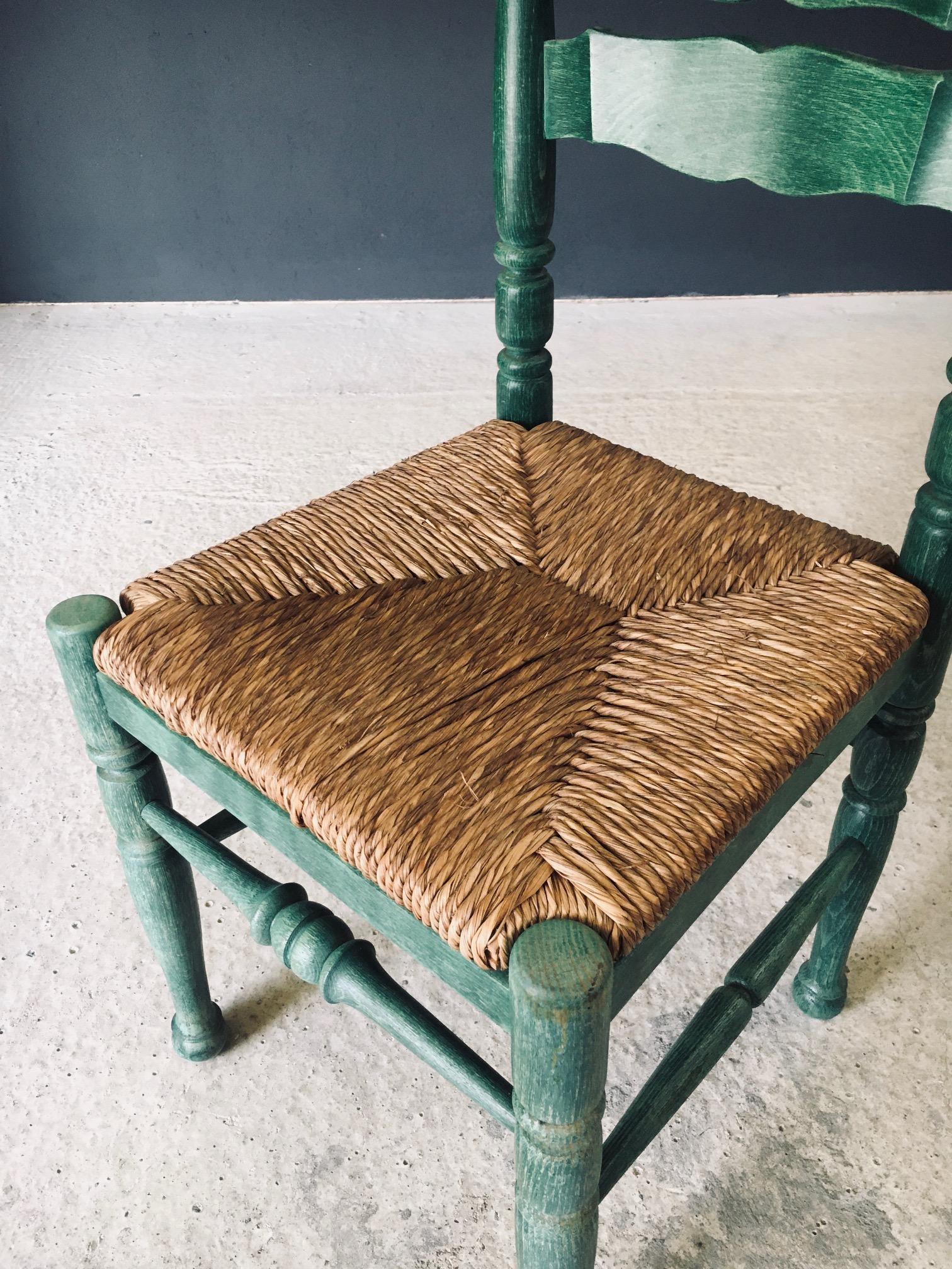 Austrian Alps Rustic Design Green Side Chairs, Austria 1950's For Sale 11